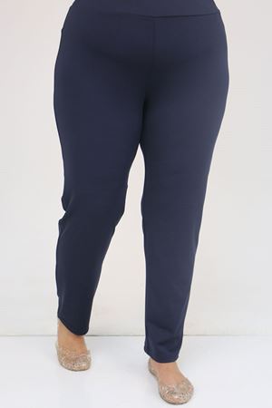 1732 Büyük Beden Balıkçı Yaka Fermuarlı Mayo - Lacivert