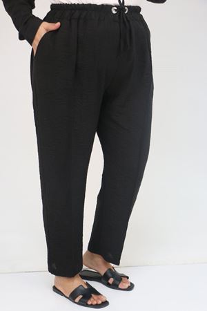 57049 Büyük Beden Erkek Yakalı Pantolonlu Takım - Siyah