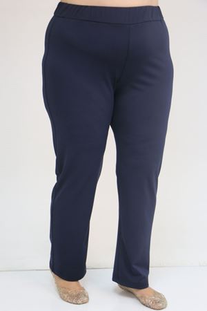 1733 Büyük Beden Fermuarlı Tesettür Mayo - Etnik Desen Lacivert