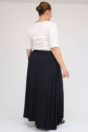 45005 Büyük Beden Sandy Basic Etek - Koyu Lacivert