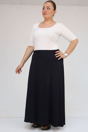 45005 Büyük Beden Sandy Basic Etek - Koyu Lacivert