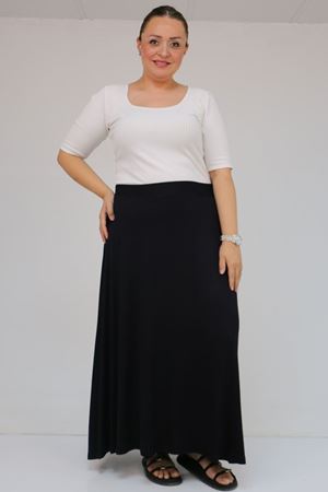 45005 Büyük Beden Sandy Basic Etek - Koyu Lacivert