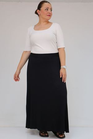 45005 Büyük Beden Sandy Basic Etek - Koyu Lacivert