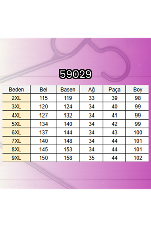59029 Büyük Beden Beli Lastikli Boru Paça Modal Pantolon - Siyah