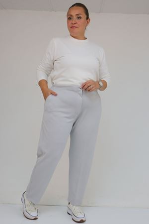 59013 Büyük Beden Arkası Lastikli Cepli Modal Pantolon - Gri