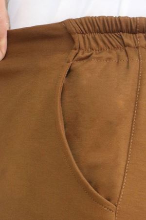 59013 Büyük Beden Arkası Lastikli Cepli Modal Pantolon - Kahve