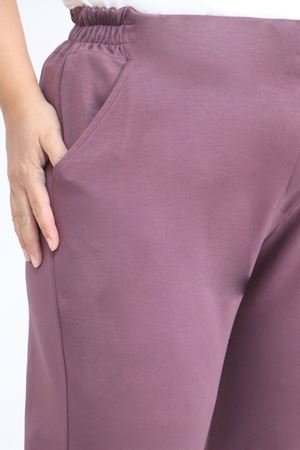 59013 Büyük Beden Arkası Lastikli Cepli Modal Pantolon - Gül Kurusu