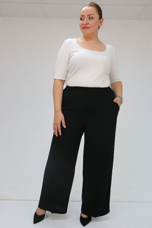 59014 Büyük Beden Beli Lastikli Bolpaça Pantolon - Siyah