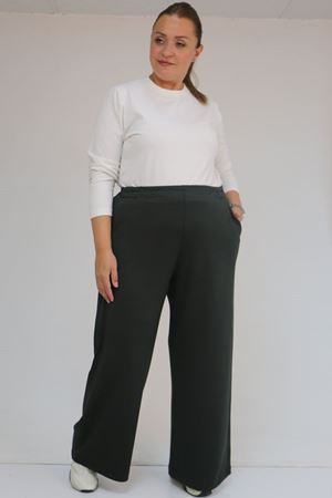 59026 Büyük Beden Beli Lastikli Modal Pantolon - Antrasit