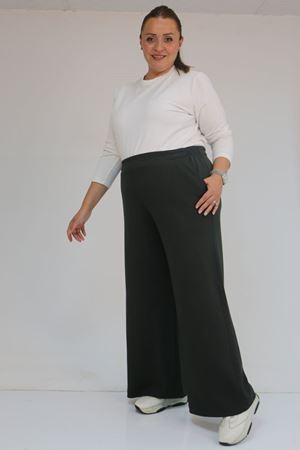 59026 Büyük Beden Beli Lastikli Modal Pantolon - Antrasit