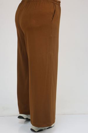 59026 Büyük Beden Beli Lastikli Modal Pantolon - Taba