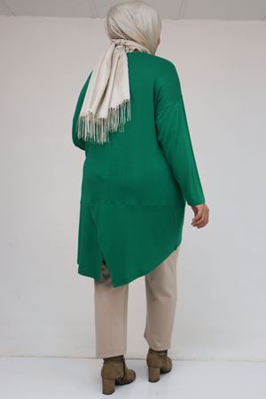 58105 Büyük Beden Arkası Çarpraz Detaylı Çilek Tunik - Beneton