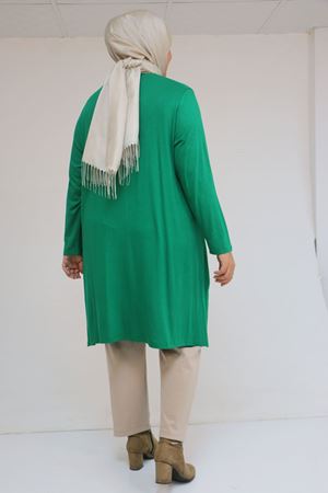 58106 Büyük Beden Eteği Asimetrik Kesim Çilek Tunik - Beneton