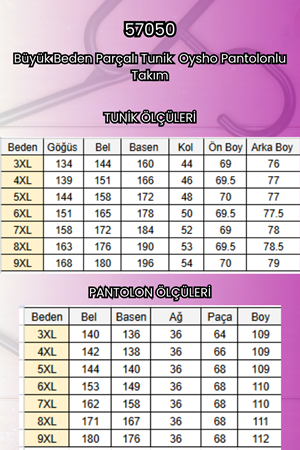 57050 Büyük Beden Etek Ucu Parçalı Modal Pantolonlu Takım - Siyah