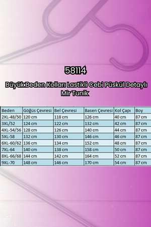 58114 Büyük Beden Kolları Lastikli Cebi Püskül Detaylı Mir Tunik - Bordo
