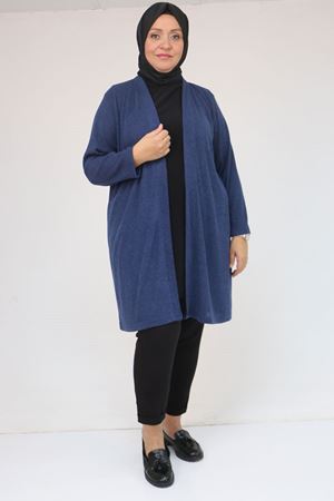 53036 Büyük Beden Mir Ceket - İndigo