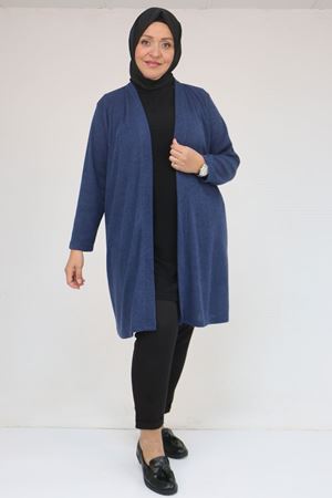 53036 Büyük Beden Mir Ceket - İndigo