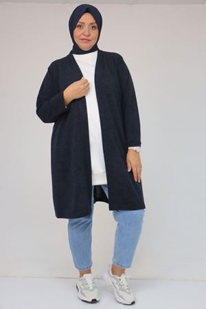 53036 Büyük BedenMir Ceket - Lacivert