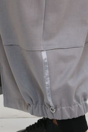 43078 Büyük Beden Kolları Lastikli Pat Detaylı Nubuk Kap - Gri