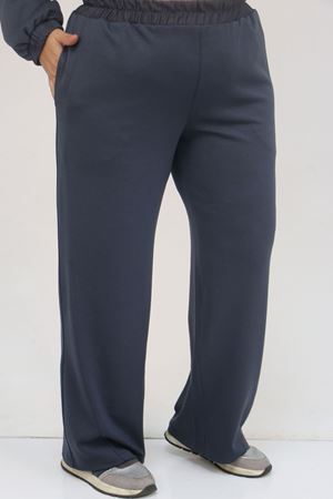 57057 Büyük Beden Fermuarlı Pantolonlu Modal Takım - Antrasit