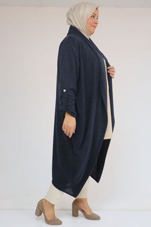 43093 Büyük Beden Kalın Patlı Mir Ceket - Lacivert