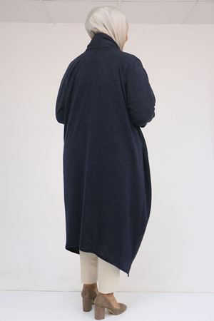 43093 Büyük Beden Kalın Patlı Mir Ceket - Lacivert