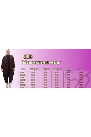 43093 Büyük Beden Kalın Patlı Mir Ceket - Taba