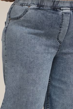 9182-8 Büyük Beden Beli Lastikli Bolpaça Pantolon - Kar Yıkama Mavi