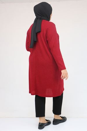 58140 Büyük Beden Basic Mir Tunik - Bordo