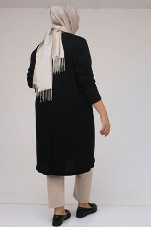 58140 Büyük Beden Basic Mir Tunik - Siyah