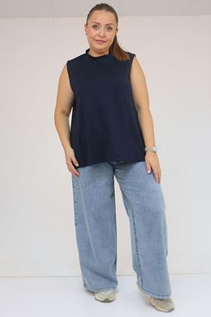 58510 Büyük Beden Kısa Modal İçlik - Lacivert