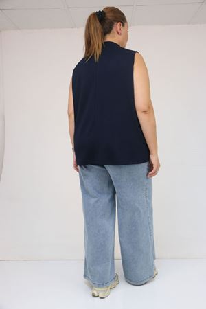 58510 Büyük Beden Kısa Modal İçlik - Lacivert