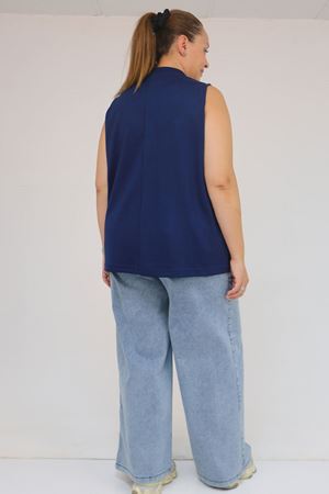 58510 Büyük Beden Kısa Modal İçlik - İndigo