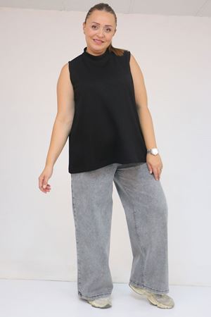 58510 Büyük Beden Kısa Modal İçlik - Siyah