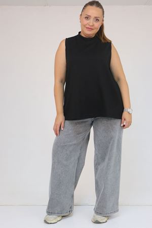 58510 Büyük Beden Kısa Modal İçlik - Siyah