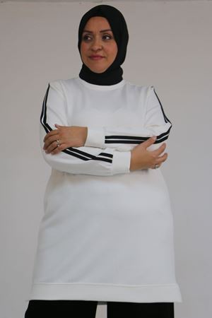 57059 Büyük Beden Alt-Üst Renk Kombinli Modal Pantolonlu Takım - Siyah