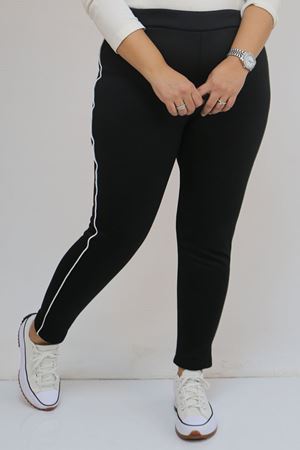 59504 Büyük Beden Biyeli  İçi Şardonlu Tayt - Siyah