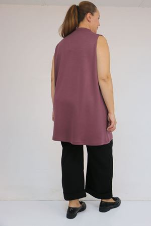 58509 Büyük Beden Uzun Modal İçlik - Gül Kurusu