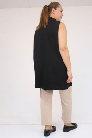 58509 Büyük Beden Uzun Modal İçlik - Siyah