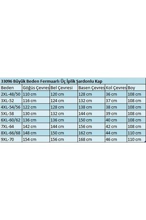 33096 Büyük Beden Fermuarlı Üç İplik  Kap - Siyah