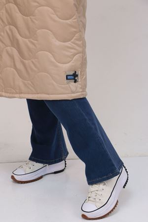 44004 Büyük Beden Cepli Fermuarlı Kapitone Yelek - Bej