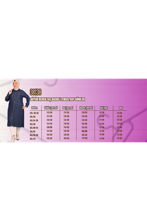 D-38138 Büyük Beden Taş Baskılı Kot Gömlek - Buz Mavi