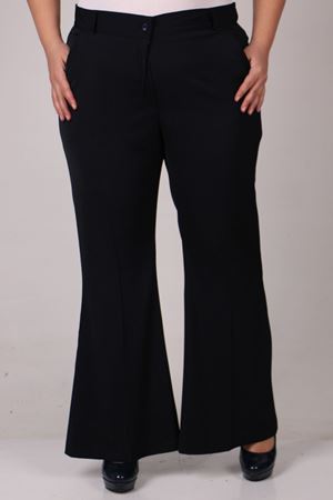 29031 Büyük Beden İspanyol Paça Pantolon-Lacivert