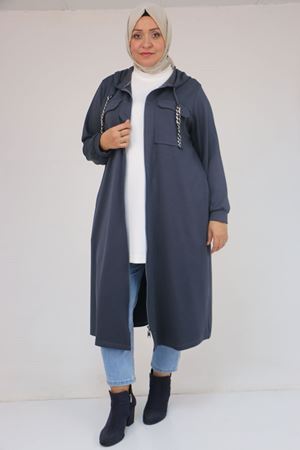 43036 Büyük Beden Zincir Kordonlu Oysho Kap - Siyah