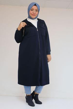 43036 Büyük Beden Zincir Kordonlu Oysho Kap - Siyah