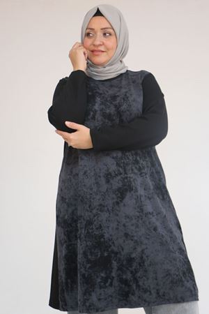 58161 Büyük Beden Basic Modal Tunik - Siyah