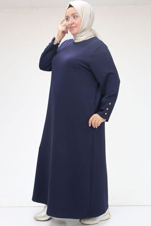 42031 Büyük Beden Cepli Patlı Oysho Elbise - Lacivert