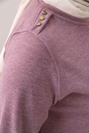 58155 Büyük Beden Kolları Lastikli Perçinli Mir Tunik - Gül Kurusu