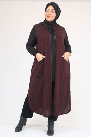 54014 Büyük Beden Waterport Biyeli Mir Yelek - Mürdüm