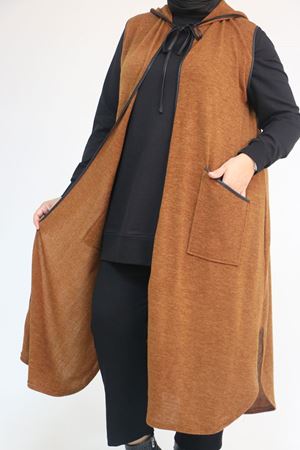 54014 Büyük Beden Waterport Biyeli Mir Yelek - Taba